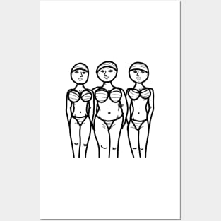 women bikini body figure Posters and Art